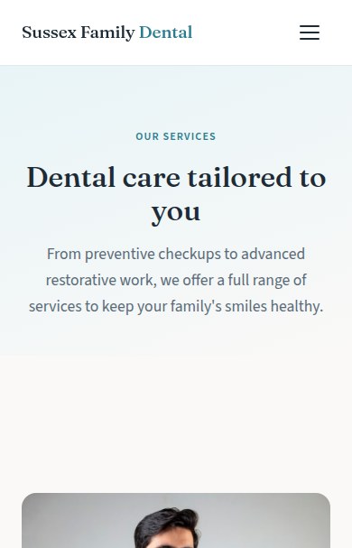 Sussex Family Dental — mobile services page