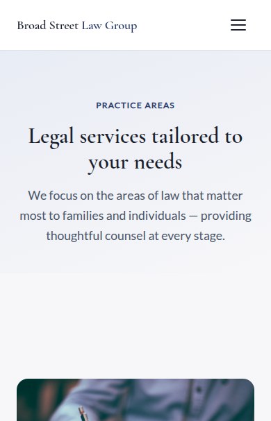 Broad Street Law Group — mobile services page